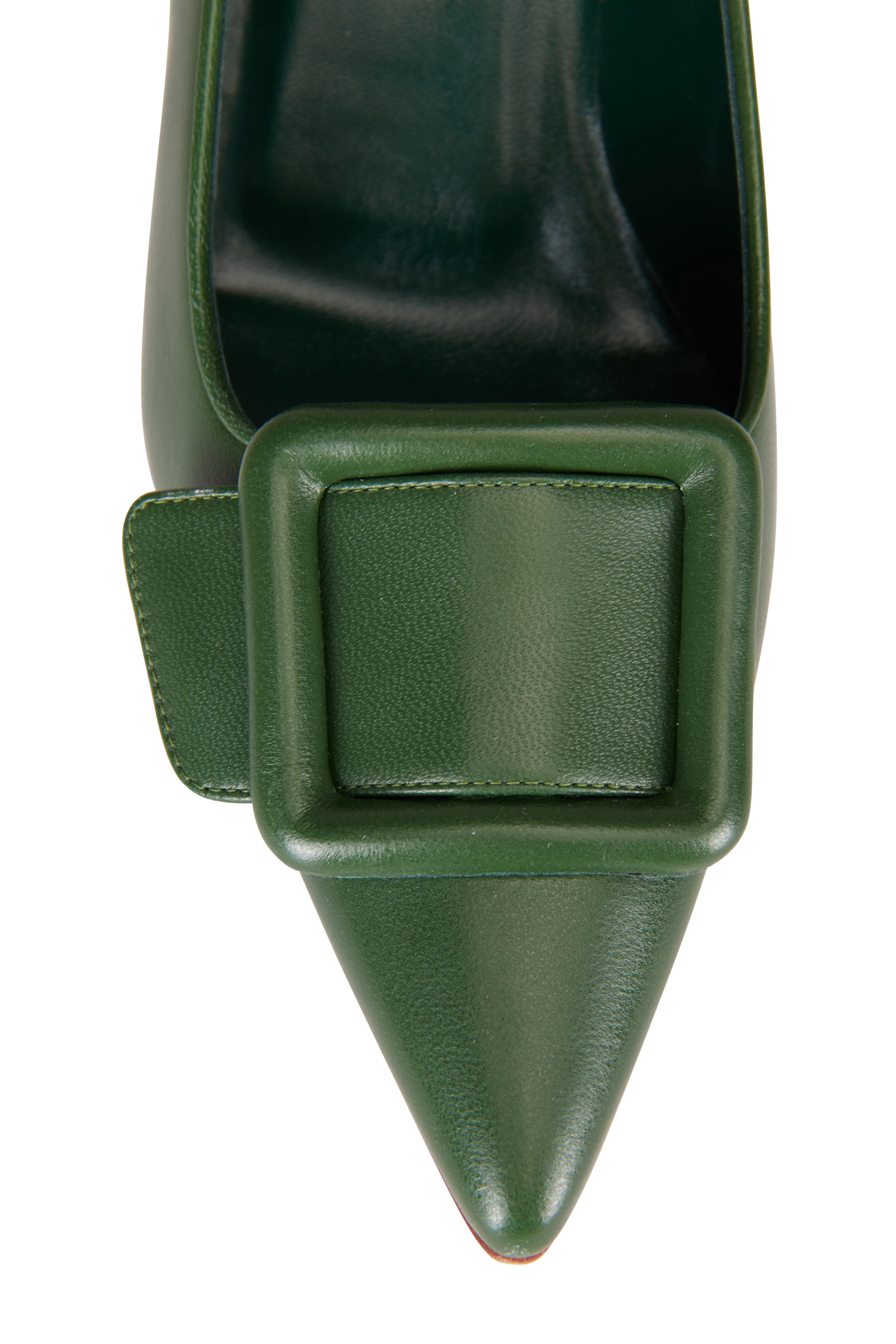 Manolo Blahnik - Maysale Dark Green Leather Pump, 50mm - view 4