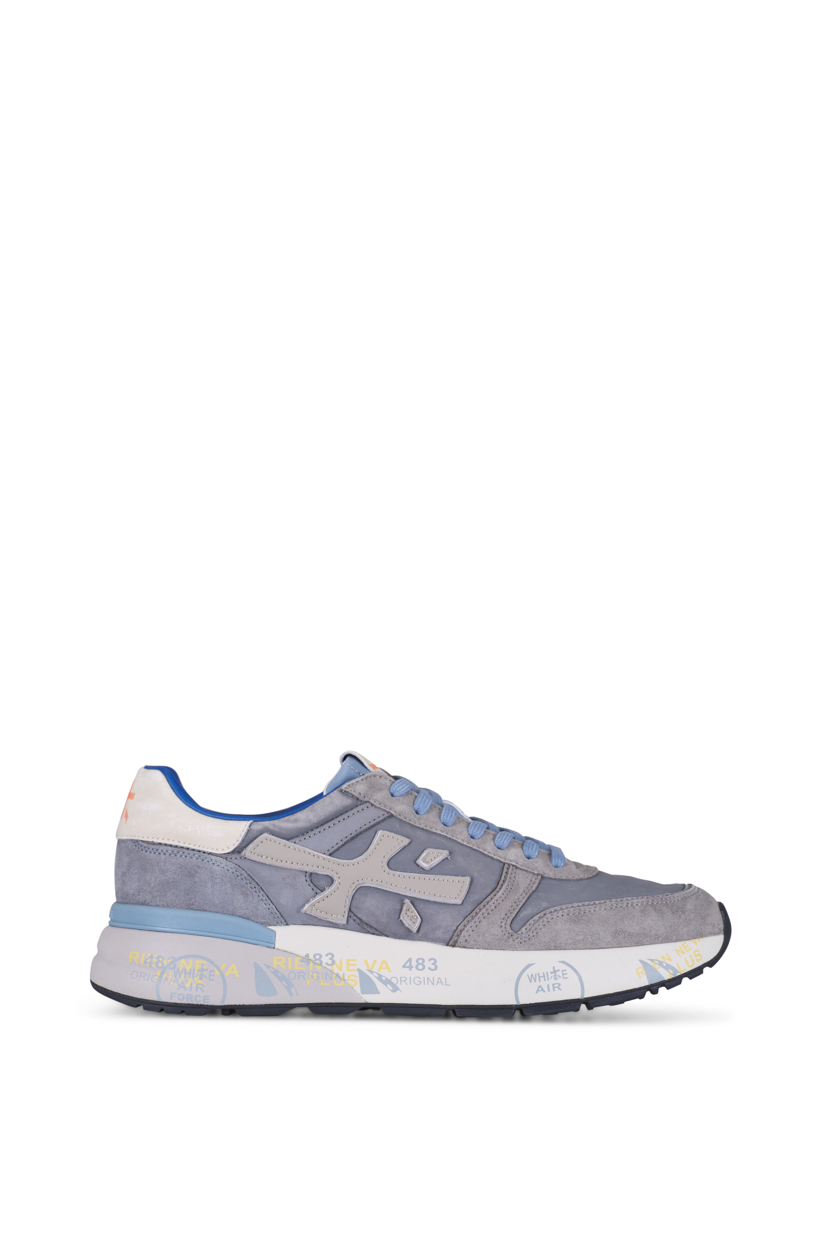 Premiata - Mick Gray & Blue Leather Sneaker