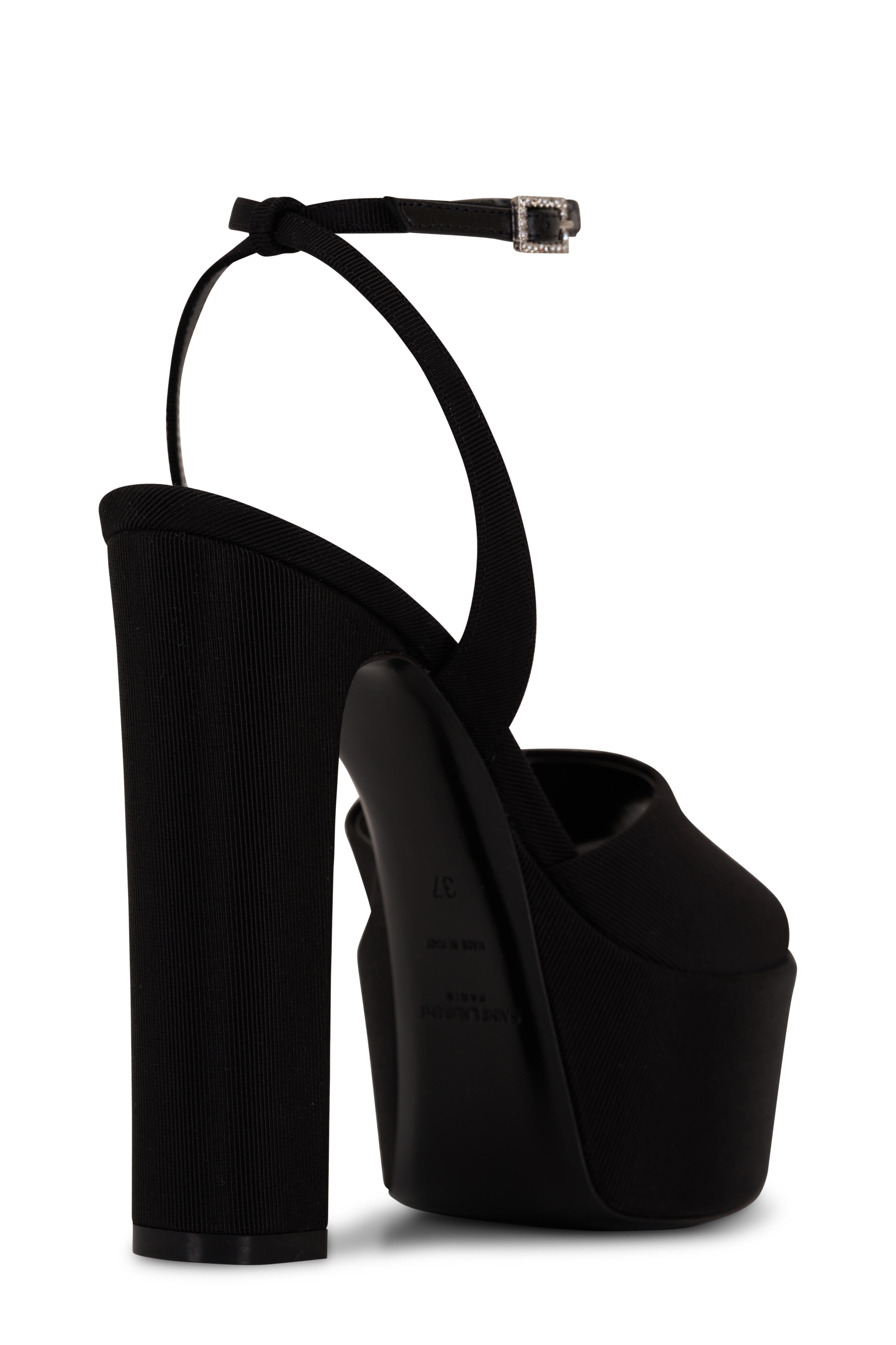 Saint Laurent - Penelope Black Grosgrain Platform Sandal