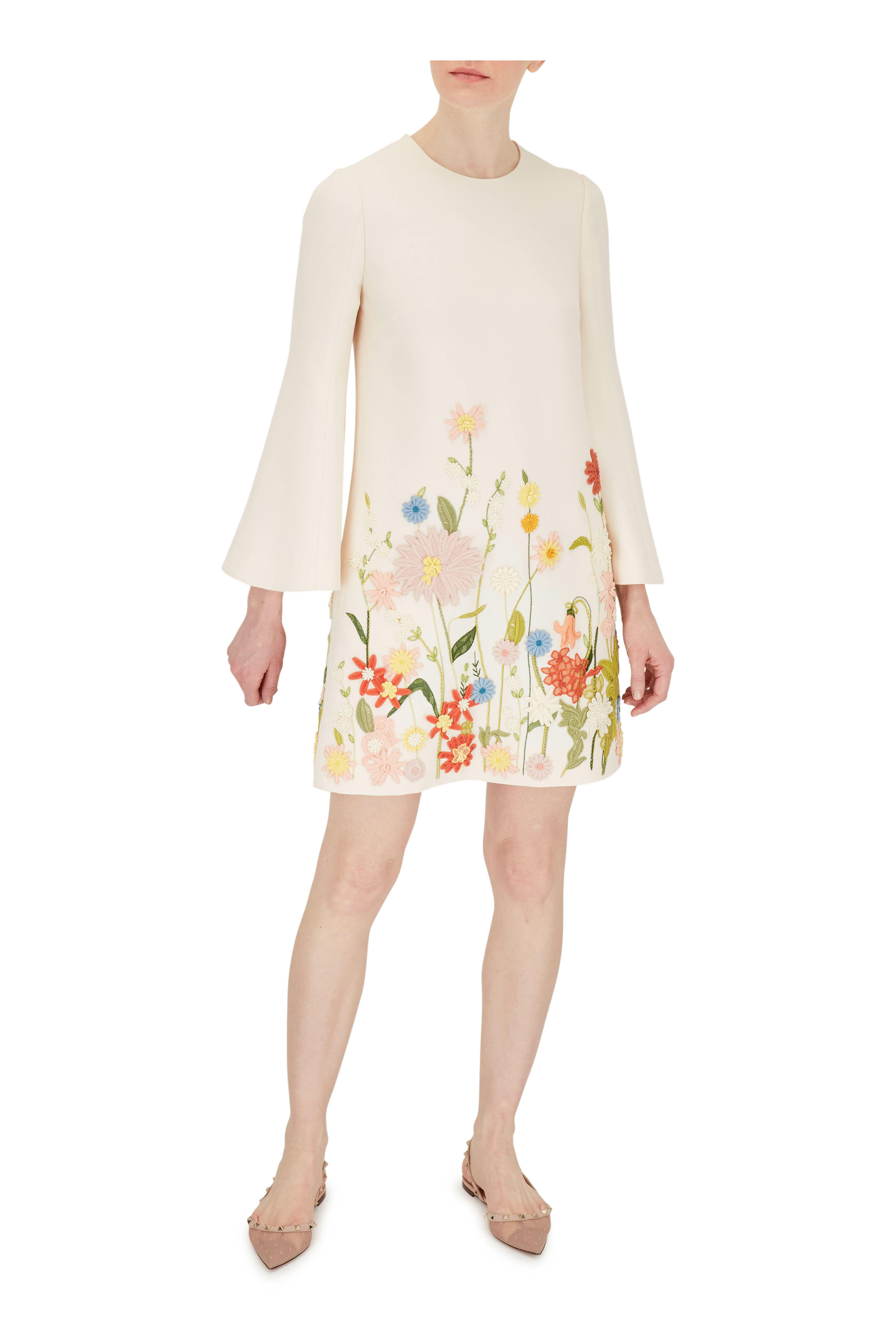 ワンピース VALENTINO IVORY WOOL BLEND DRESS Valentino Boutique Ivory Wool Dress – Anteactus