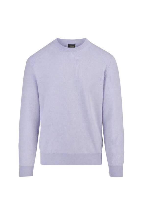 Brioni Light Blue Cashmere & Wool Crewneck Sweater - view 1
