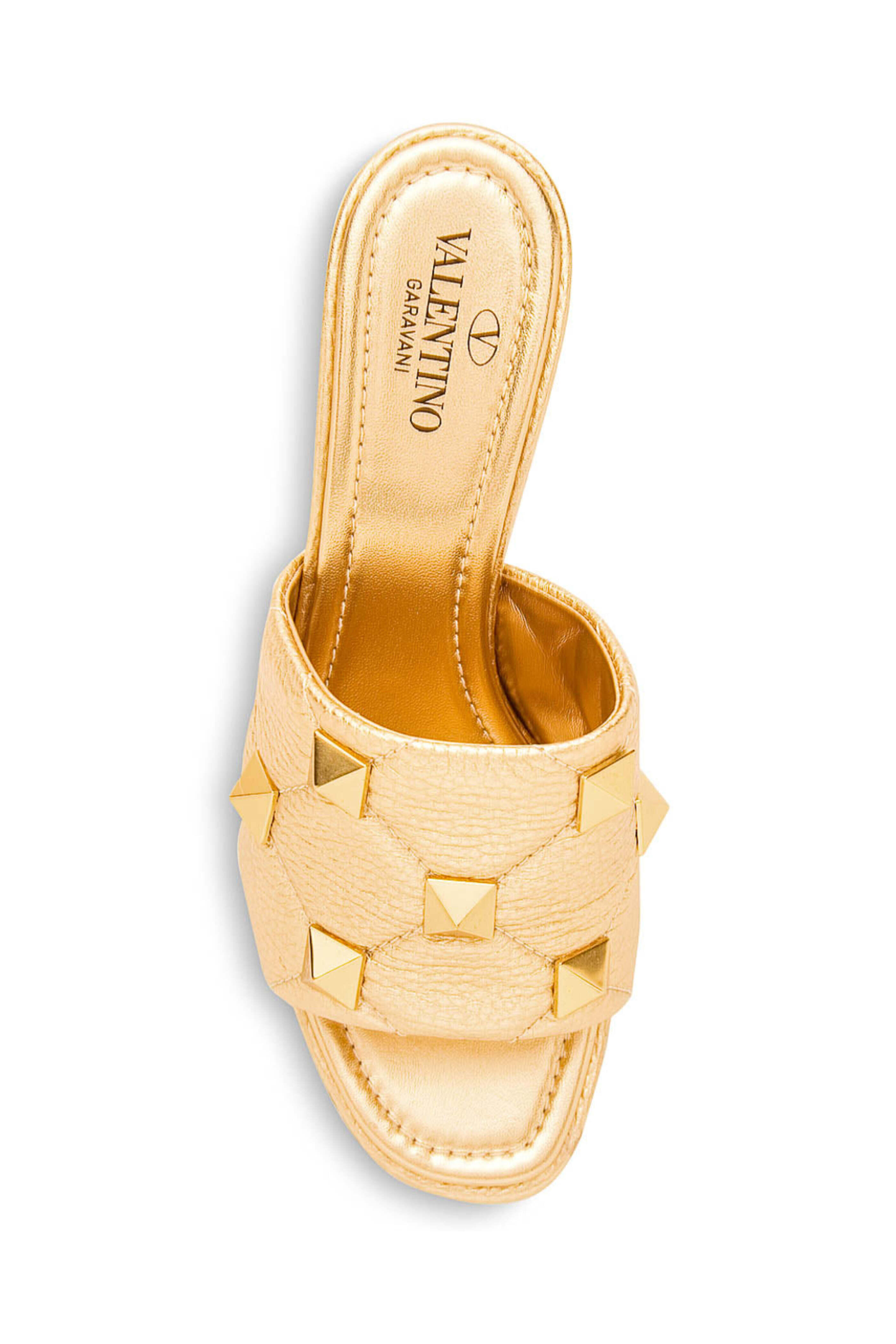 Valentino Garavani - Roman Stud Slide Sandal in Antique Brass