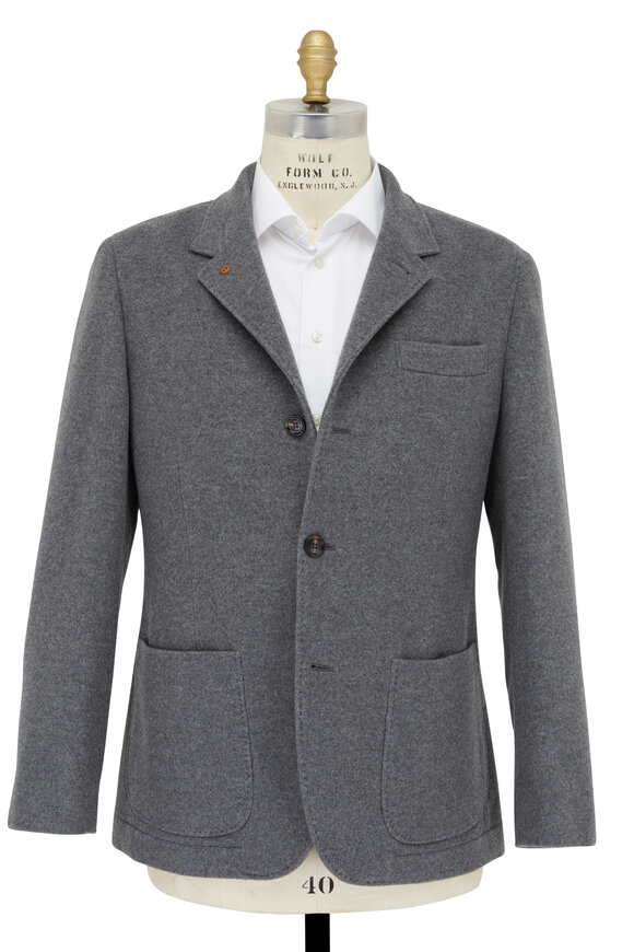 Brunello Cucinelli - Gray Solid Cashmere Coat