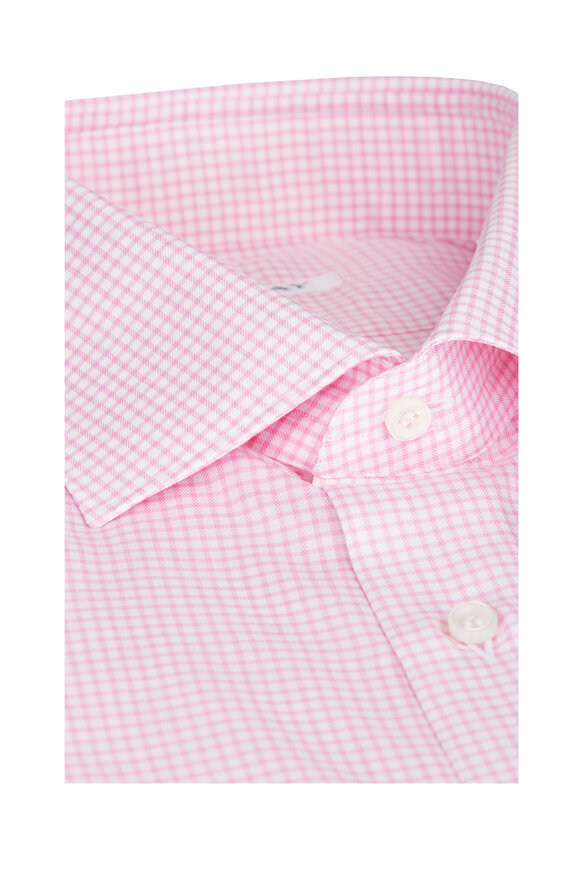 Fray Pink Check Cotton Dress Shirt - view 2
