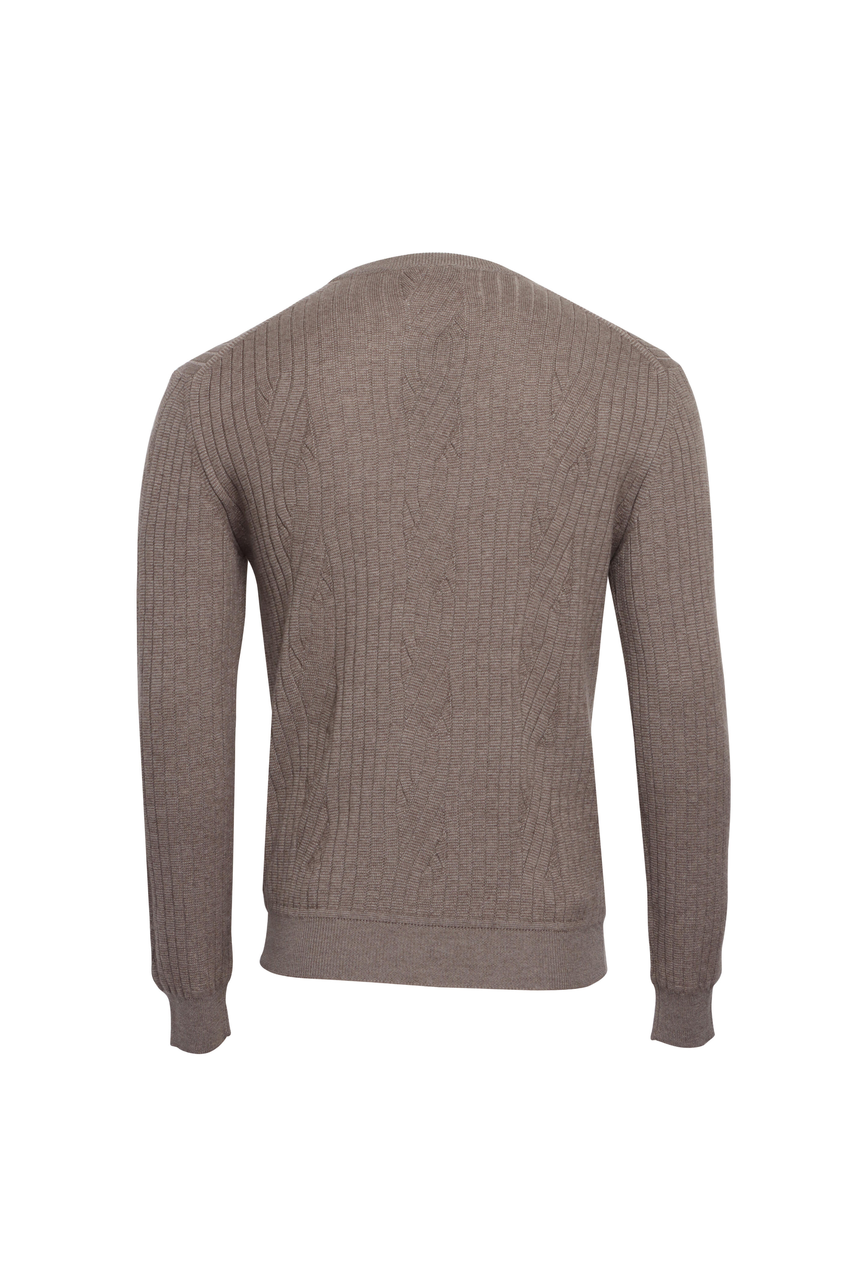 Brioni - Brown Wool & Cashmere Crewneck Sweater