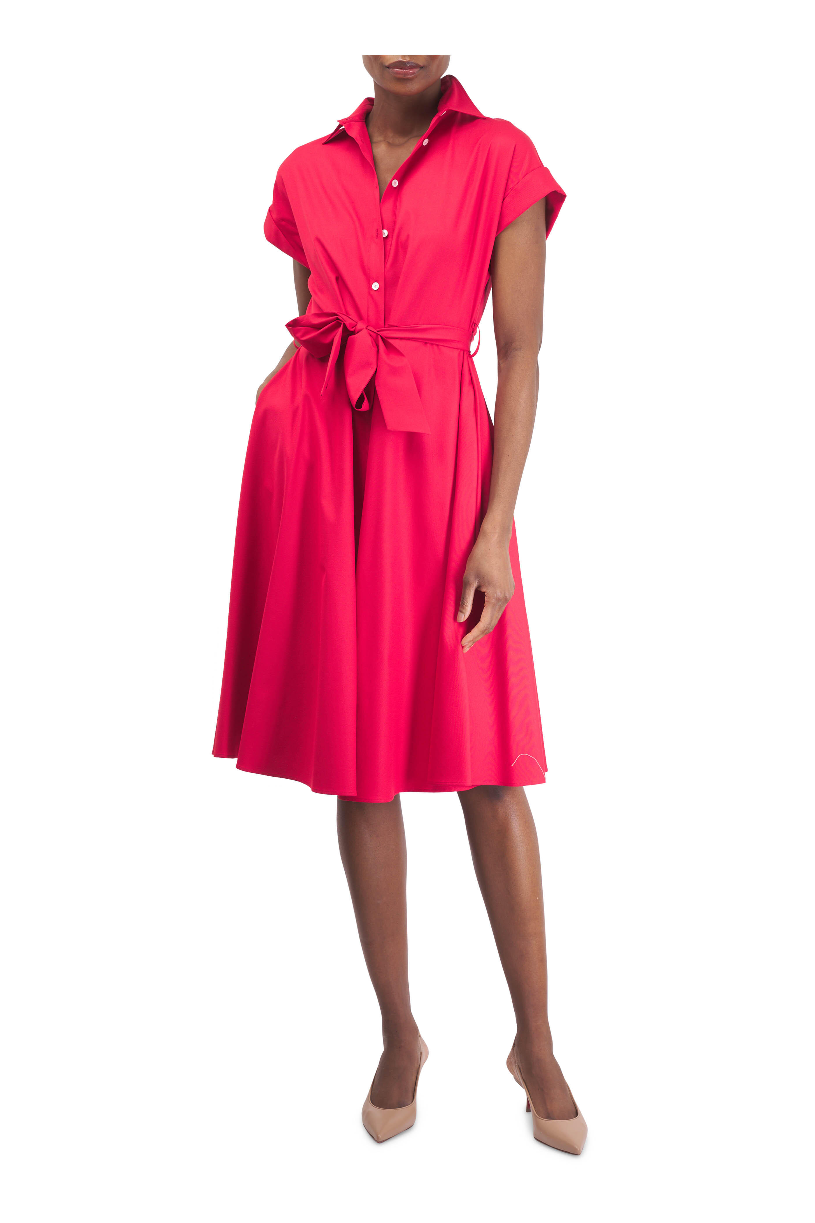 Kiton - 1432462-ss red dress cap sleeve