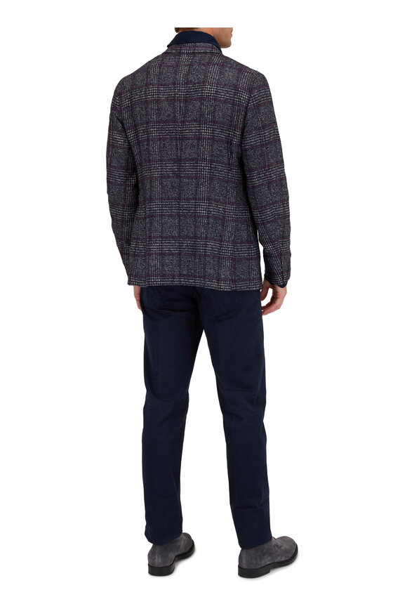 Marco Pescarolo Navy Garment Dyed Satin Finish Five Pocket Pants - view 4