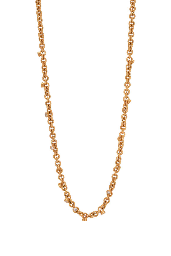 Malcolm Betts Gold Diamond Charm Necklace