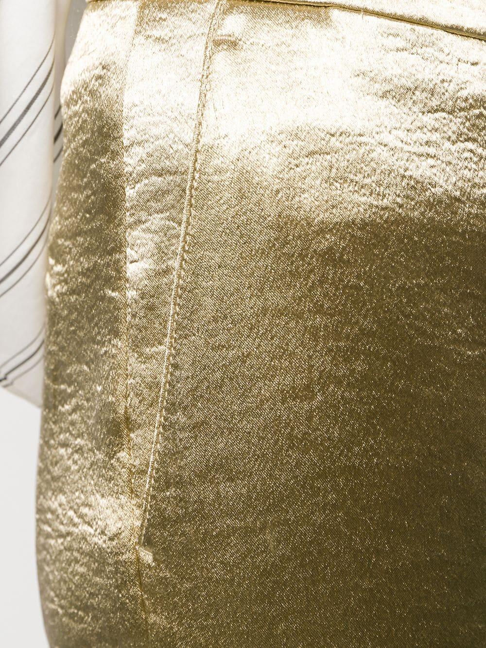 Vince - Pale Gold Metallic Textured Wide Leg Pant