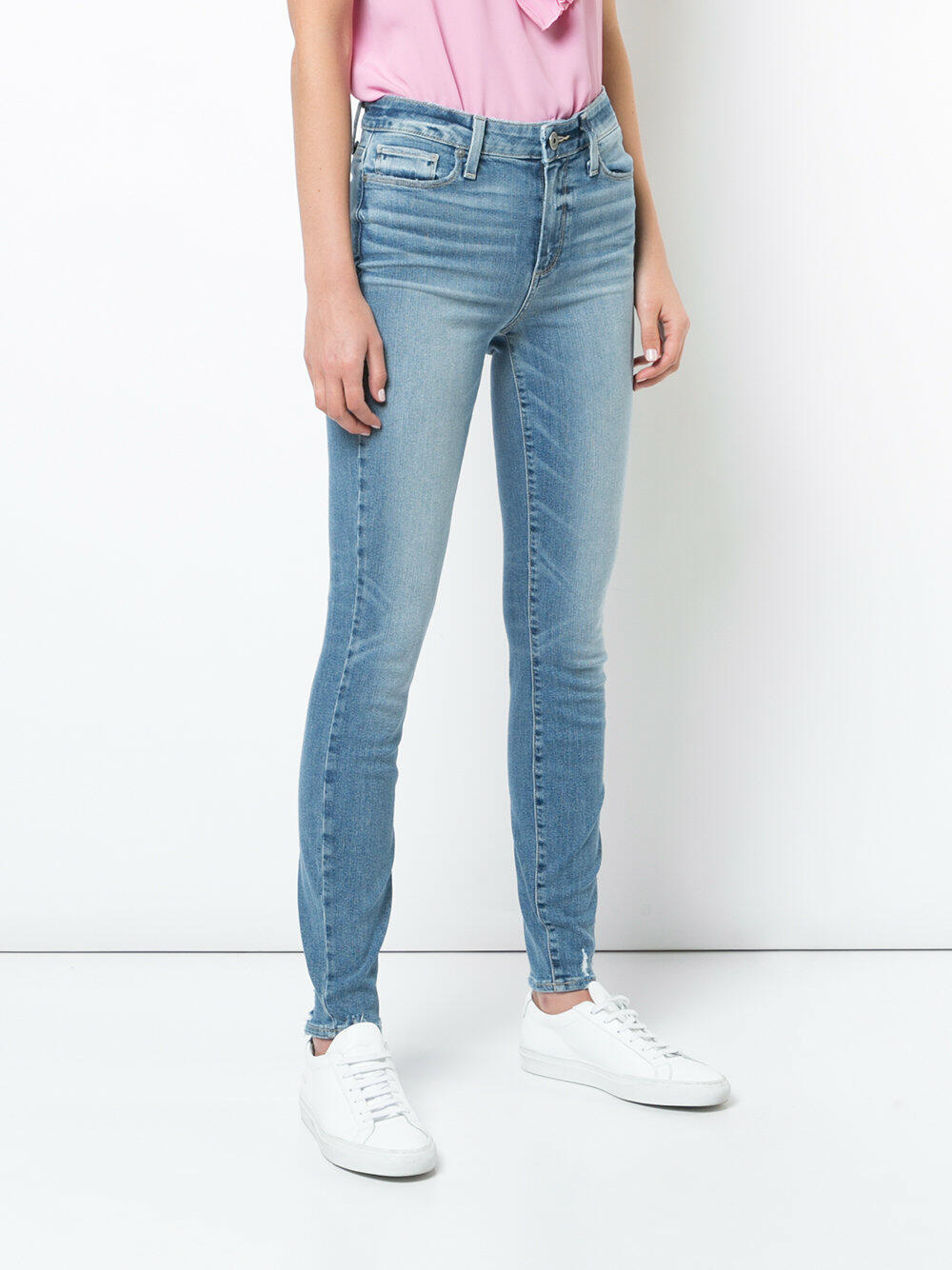 Paige Medium Wash Skinny Jeans with outlet Distressing