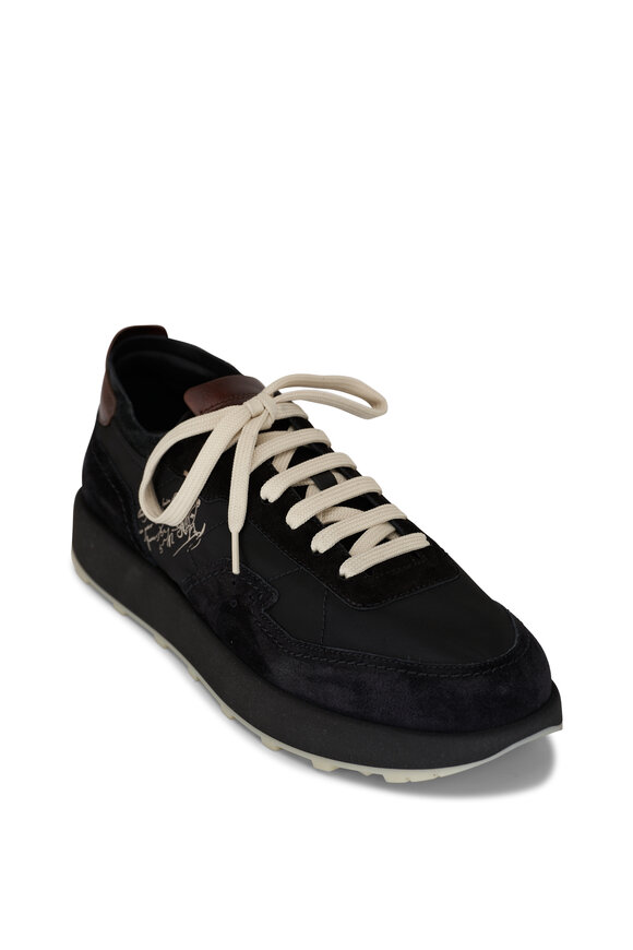 Berluti Light Track Black Suede Sneaker 