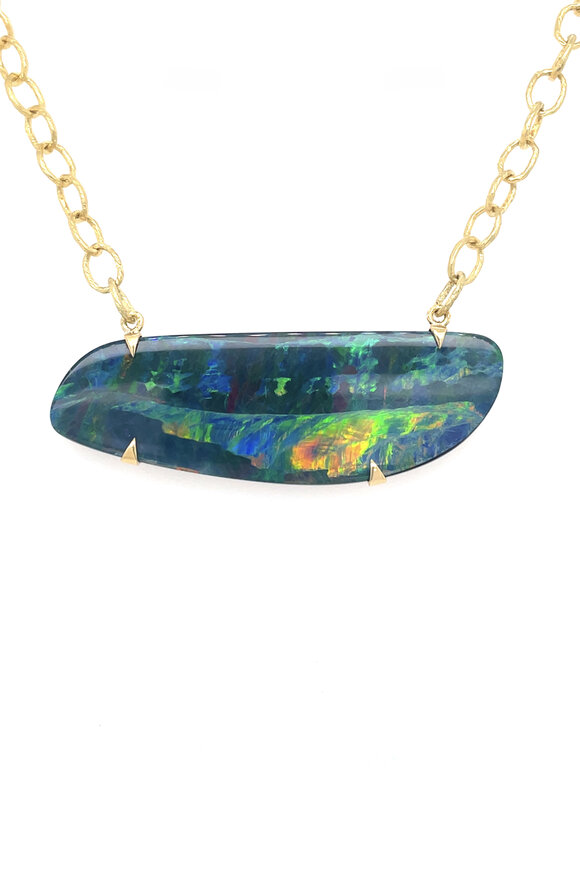 Ellen Hoffman Large Australian Boulder Opal Doublet Necklace