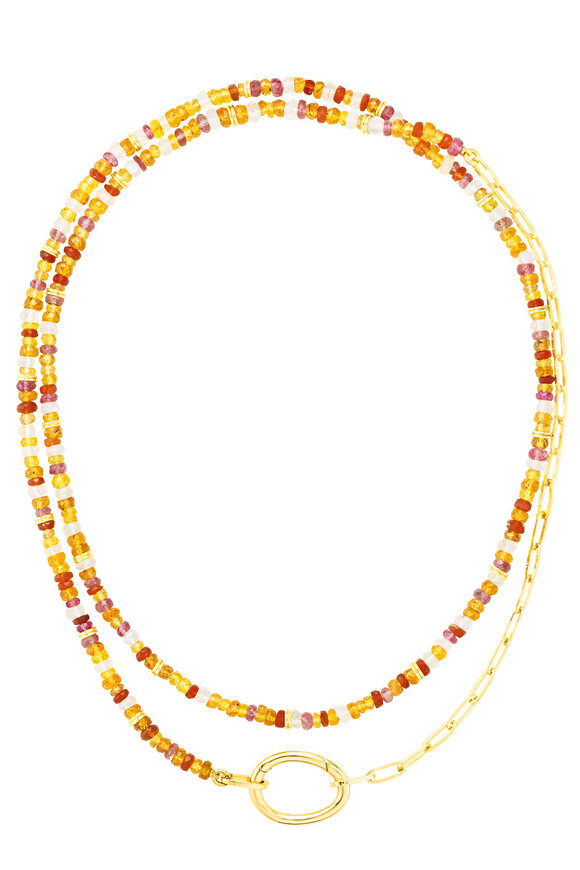 Mellerio 18k Yellow Gold Lien Pierres Orange Necklace