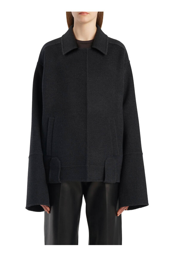 Khaite Alder Charcoal Gray Double Face Wool Jacket - view 2