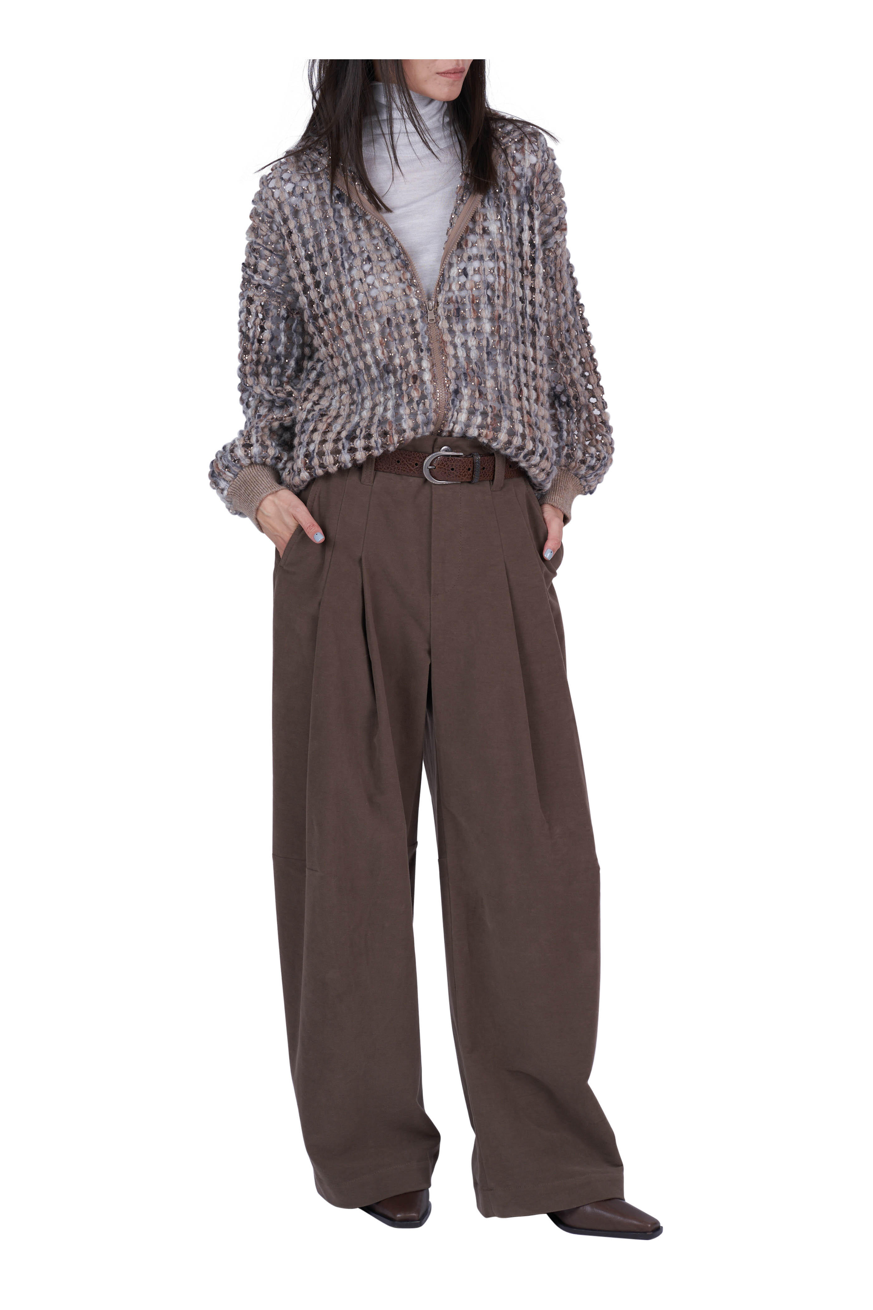 Brunello Cucinelli - Pearl Balloon Net Paillette Embroidered Hoodie