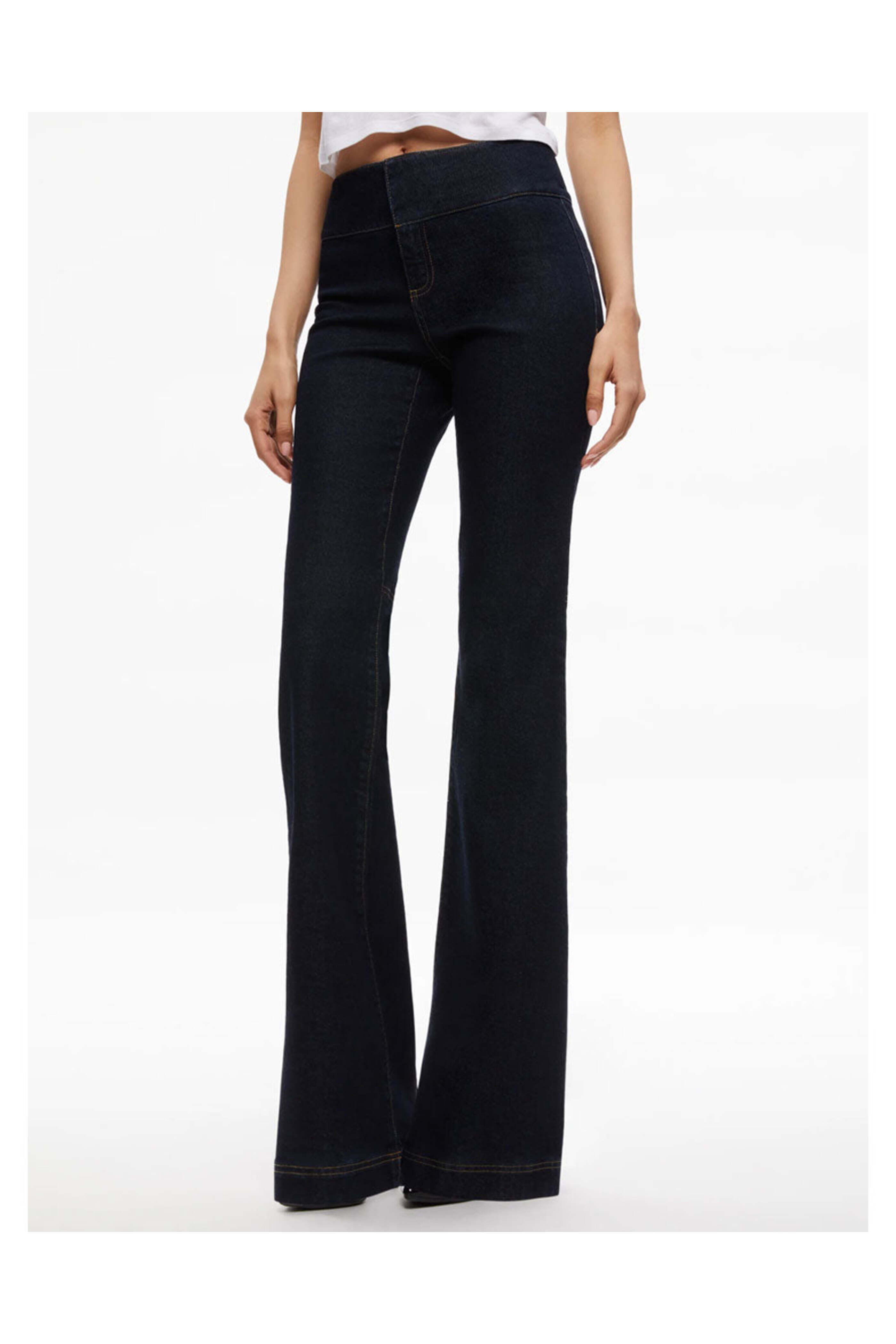 Alice & Olivia - Mid Rise Bootcut Olivia Jean in Dark Rinse