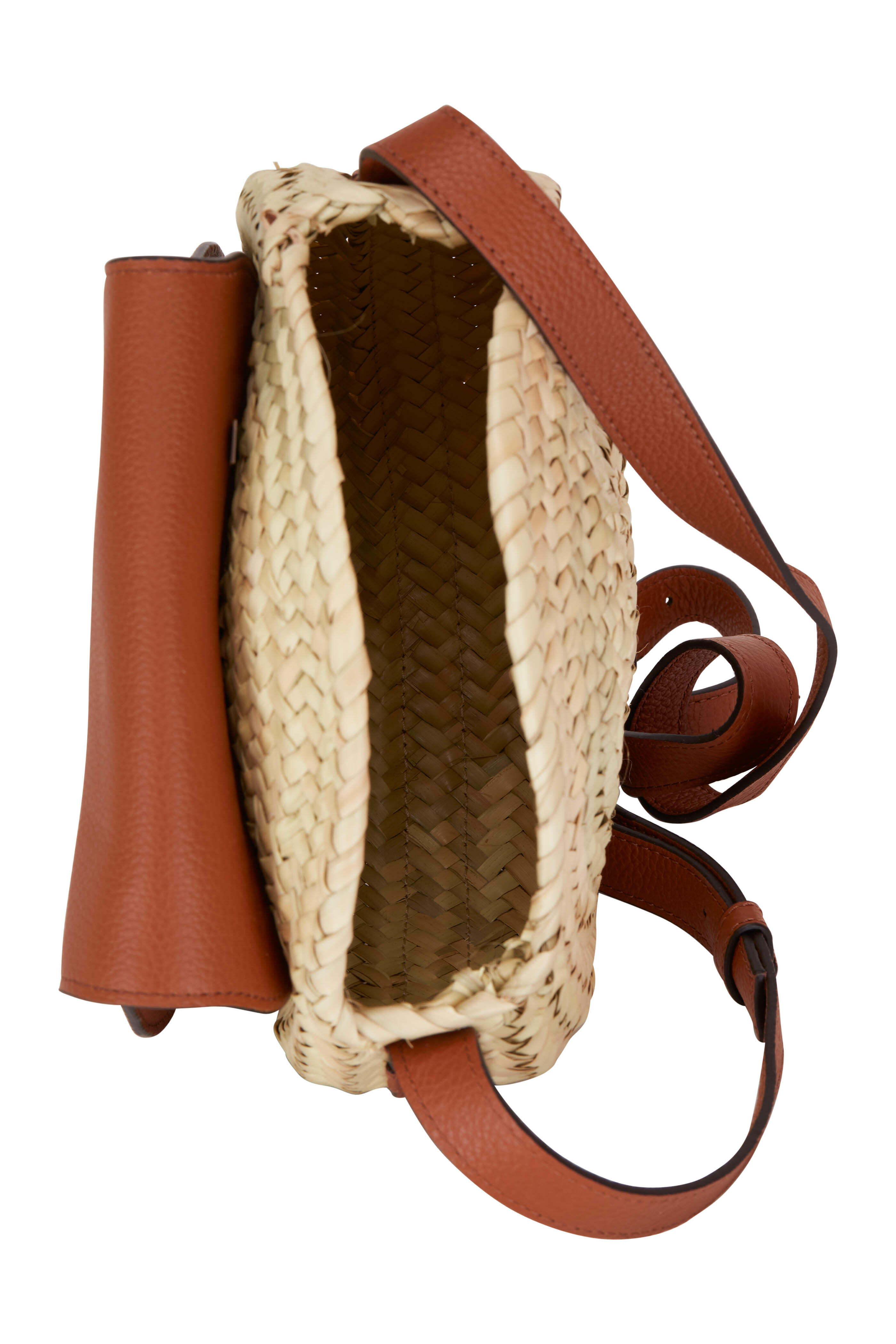 Chloé - Marcie Tan & Raffia Small Crossbody Basket Bag