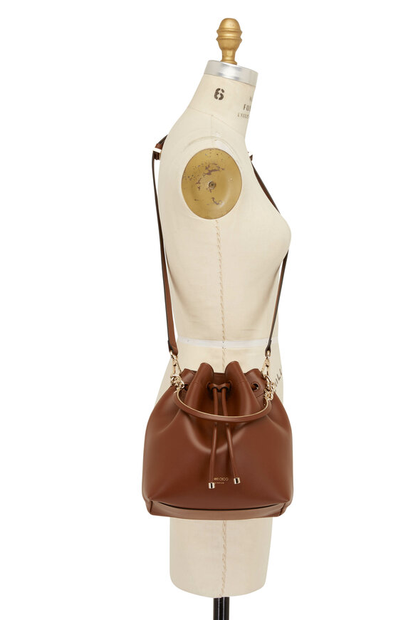 Jimmy Choo - Bonbon Dark Tan Leather Bucket Bag