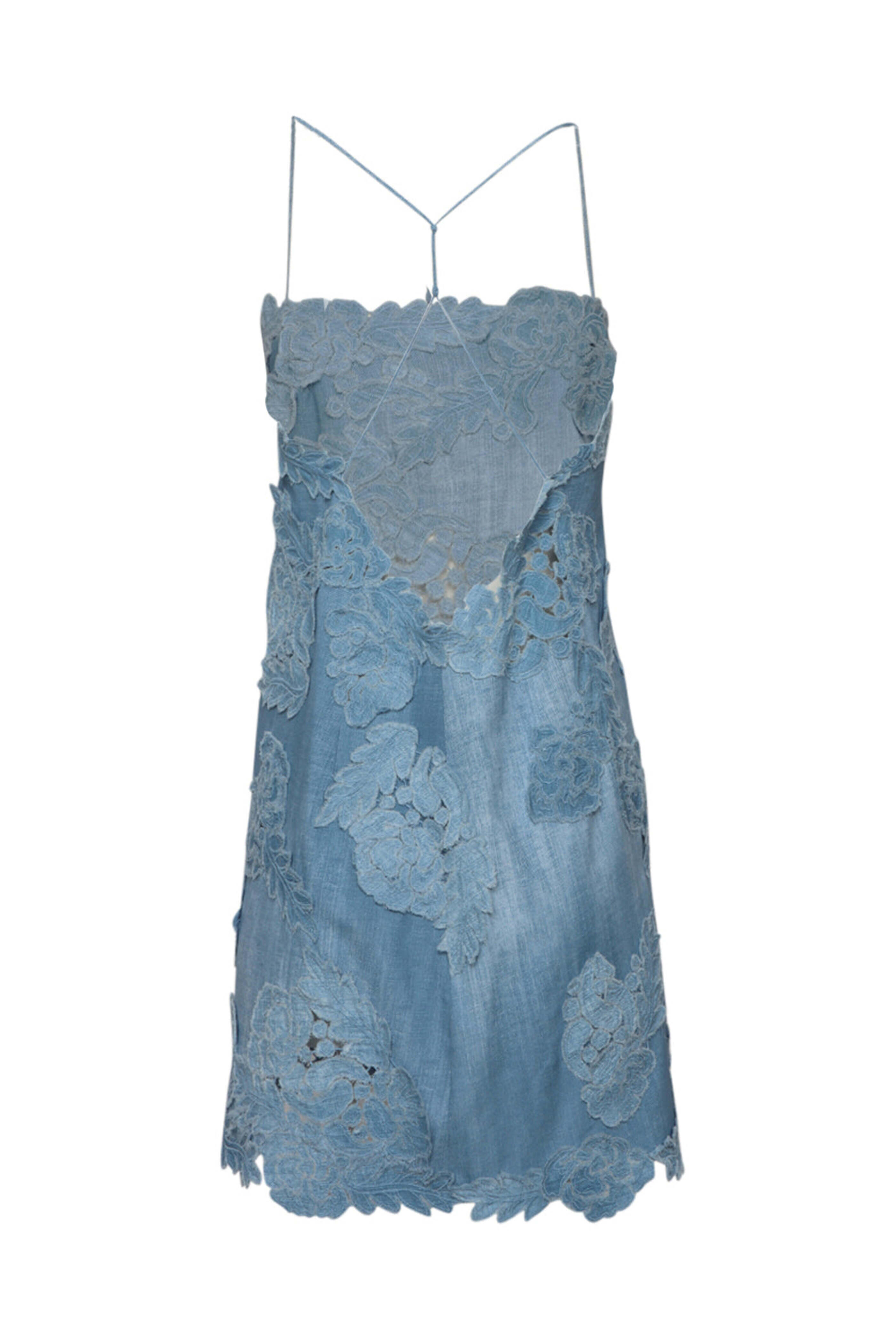 Ermanno Scervino - Jean Applique Mini Dress in Light Wash