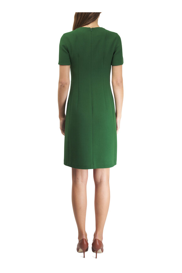 Akris - Pine Wool Tailored Waist Sheath Dress