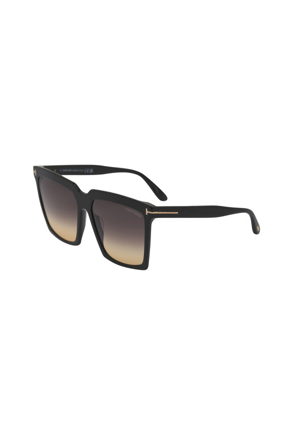 Tom Ford Eyewear - Sabrina Black & Brown Square Frame Sunglasses