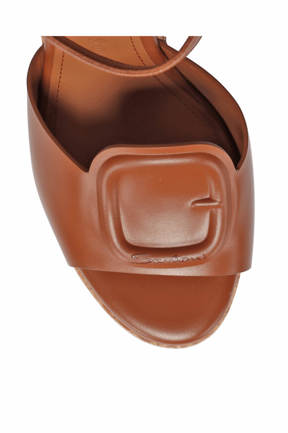 Santoni Nizza Brown Leather Wedge - view 4
