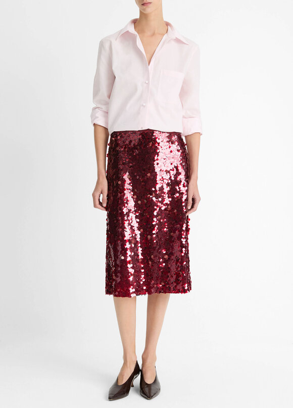 Vince - Ruby Ink Paillette Bias Skirt