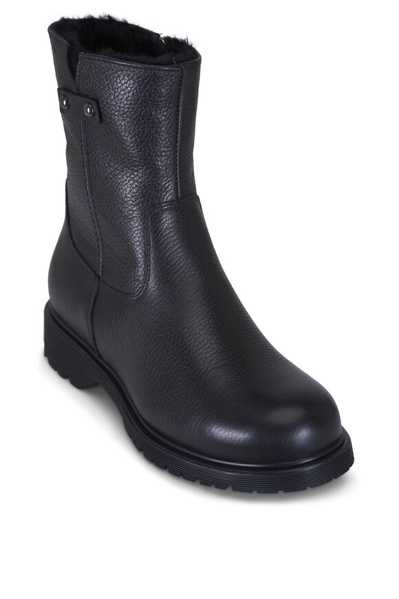 La Canadienne Hunter Pebble Black Shearling Lined Boot, 30mm