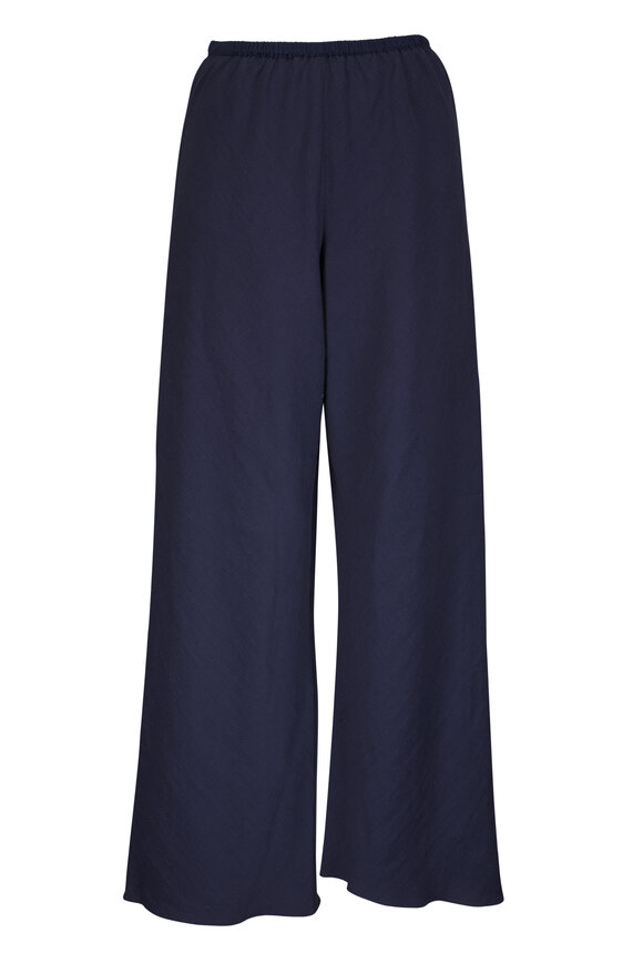 Peter Cohen 2084 Cropped Navy Stretch Linen Viscose Pant