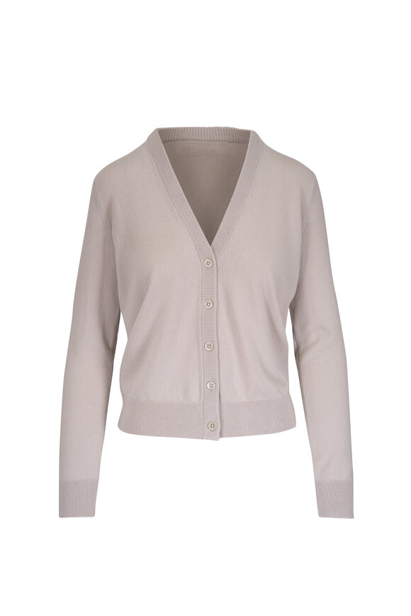 Michael Kors Collection Oyster Cashmere Front Button Cardigan