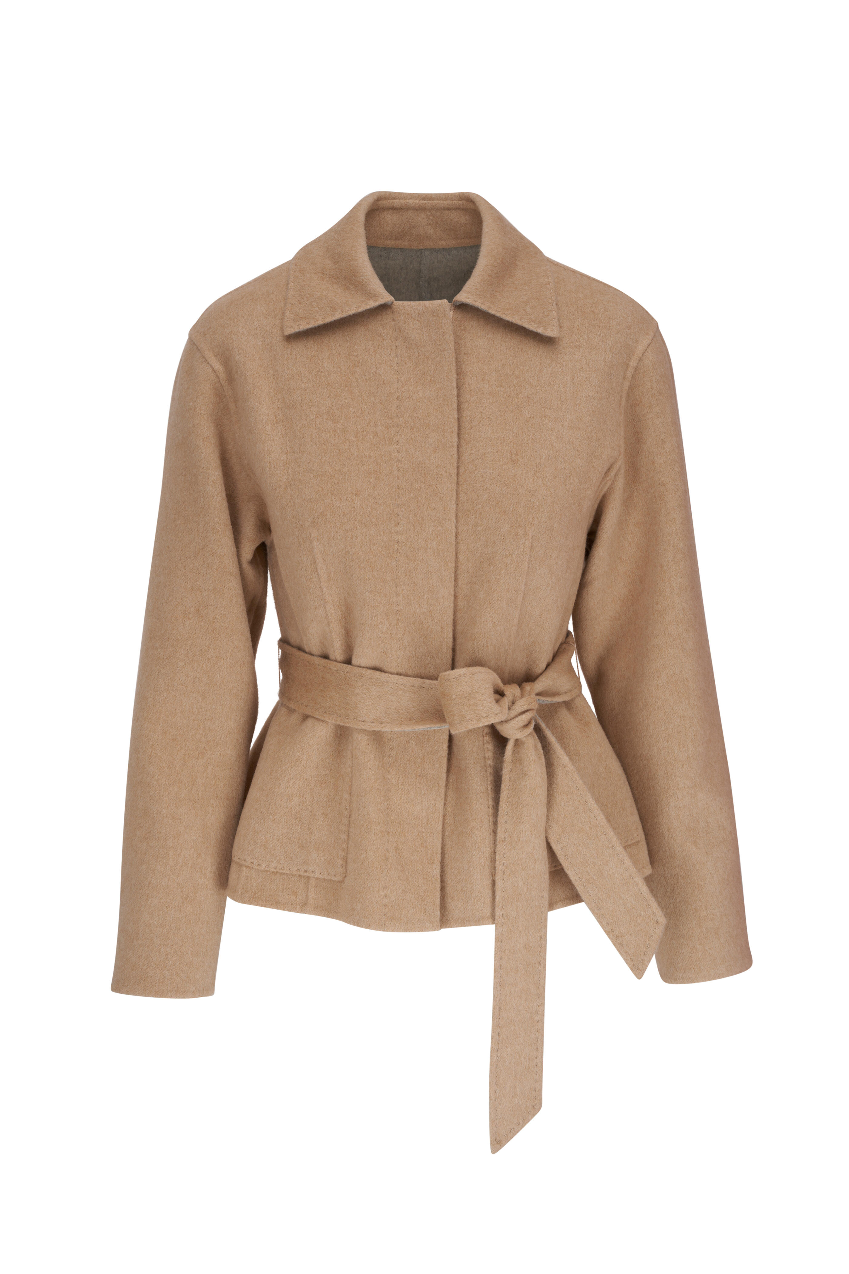 Lafayette 148 New York - Reversible Gray & Beige Belted Jacket 