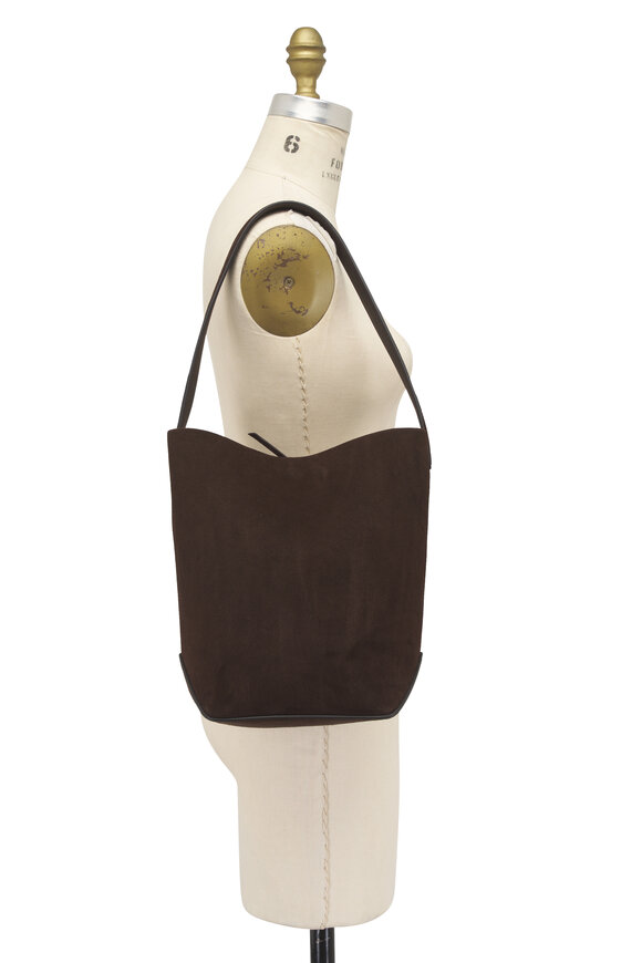 The Row Medium N/S Park Edge Mocha Suede Tote - view 5