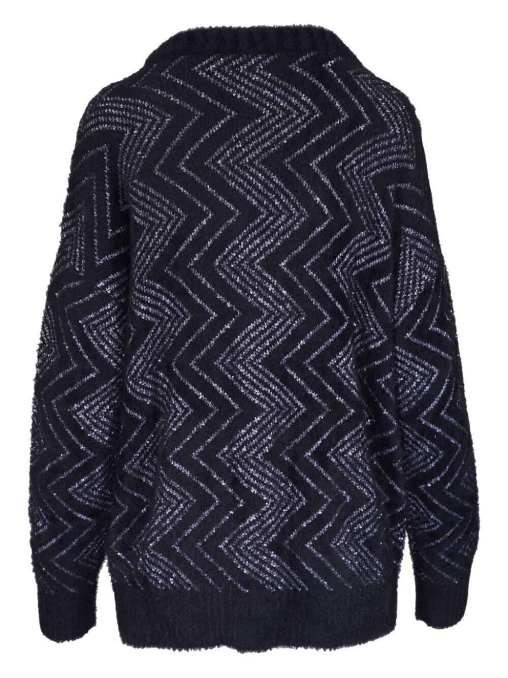 Missoni - Black Zig Zag Paillette Maxi Cardigan | Mitchell