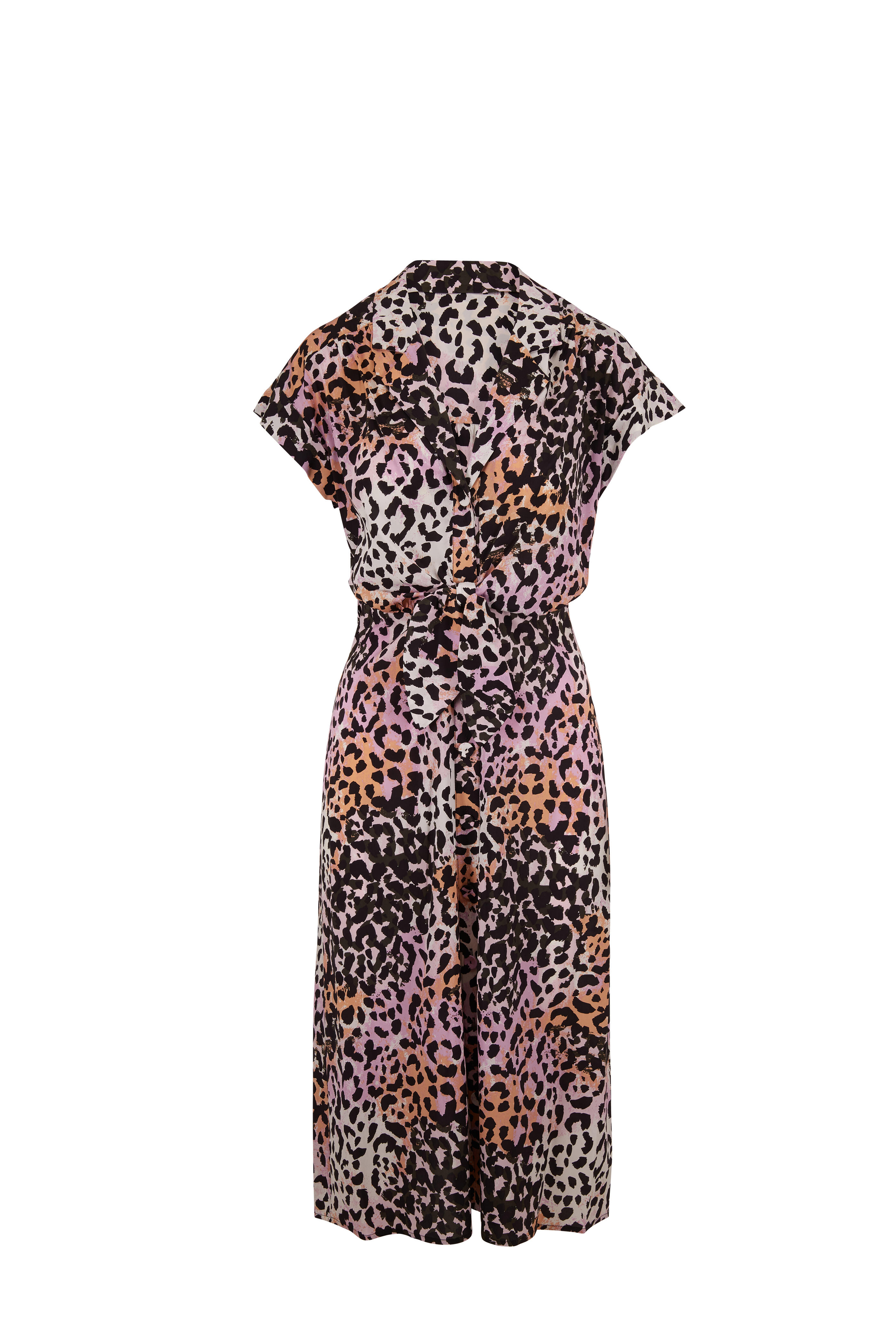 Veronica Beard - Amani Lilac Multi Watercolor Leopard Dress