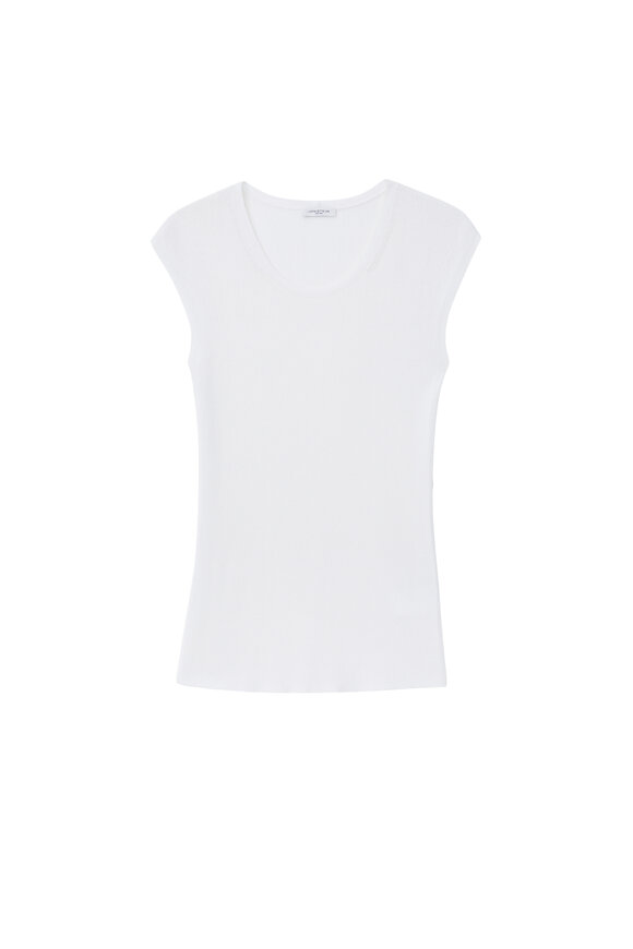 Lafayette 148 New York - Lafayette Cloud Ribbed Cap Sleeve Knit Top