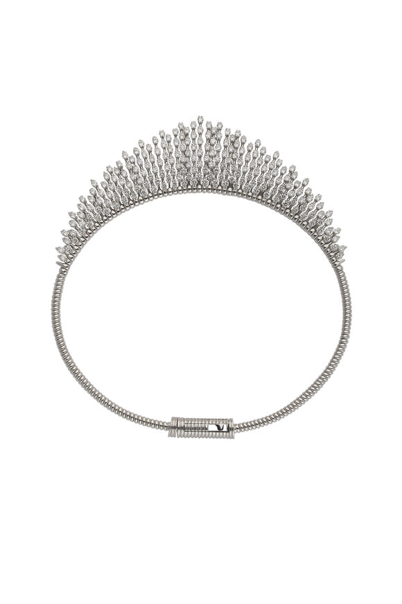 Peruffo 18k White Gold Diamond Slide Bangle - view 1