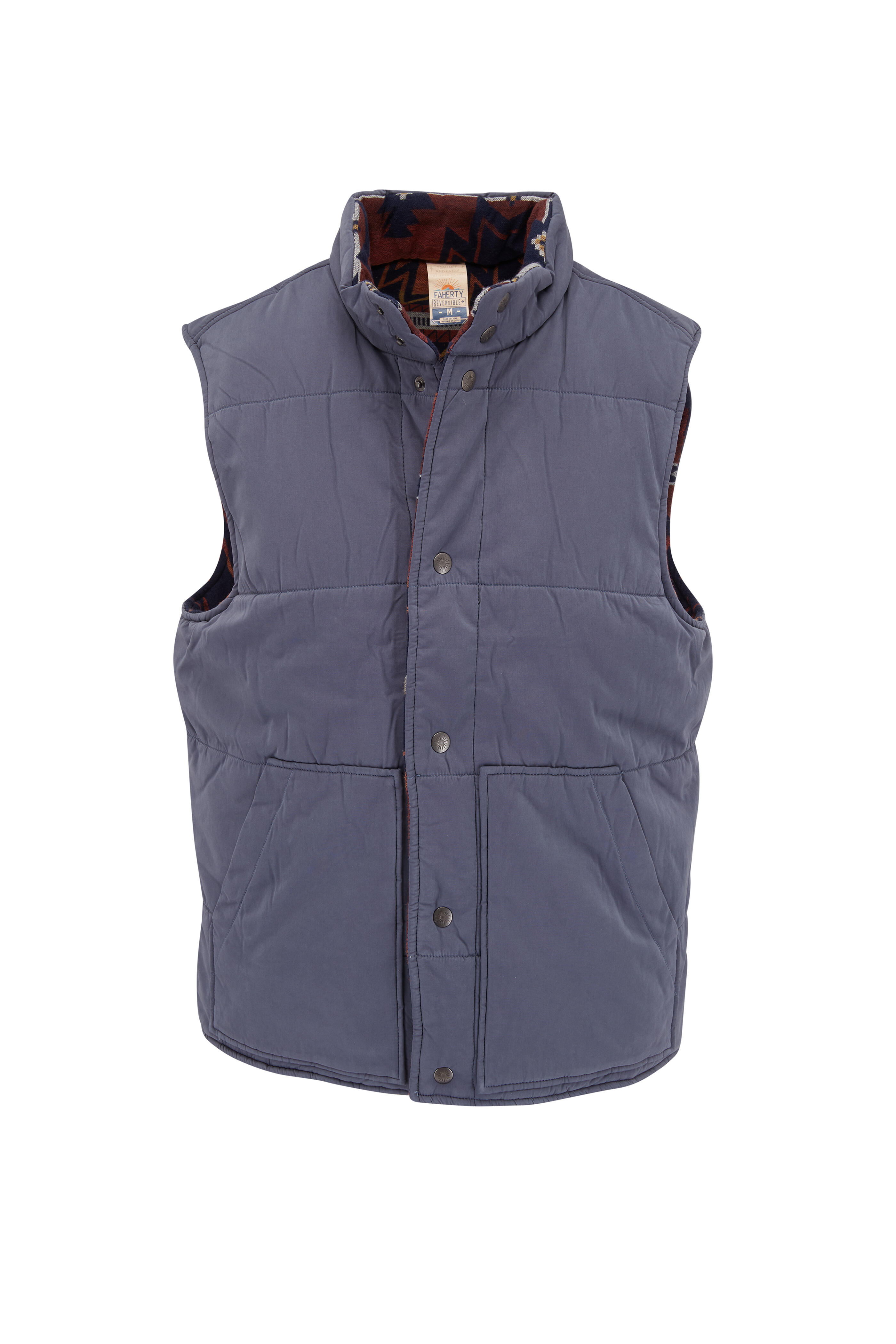Faherty Brand - Doug Good Feather & Blue Reversible Puffer Vest