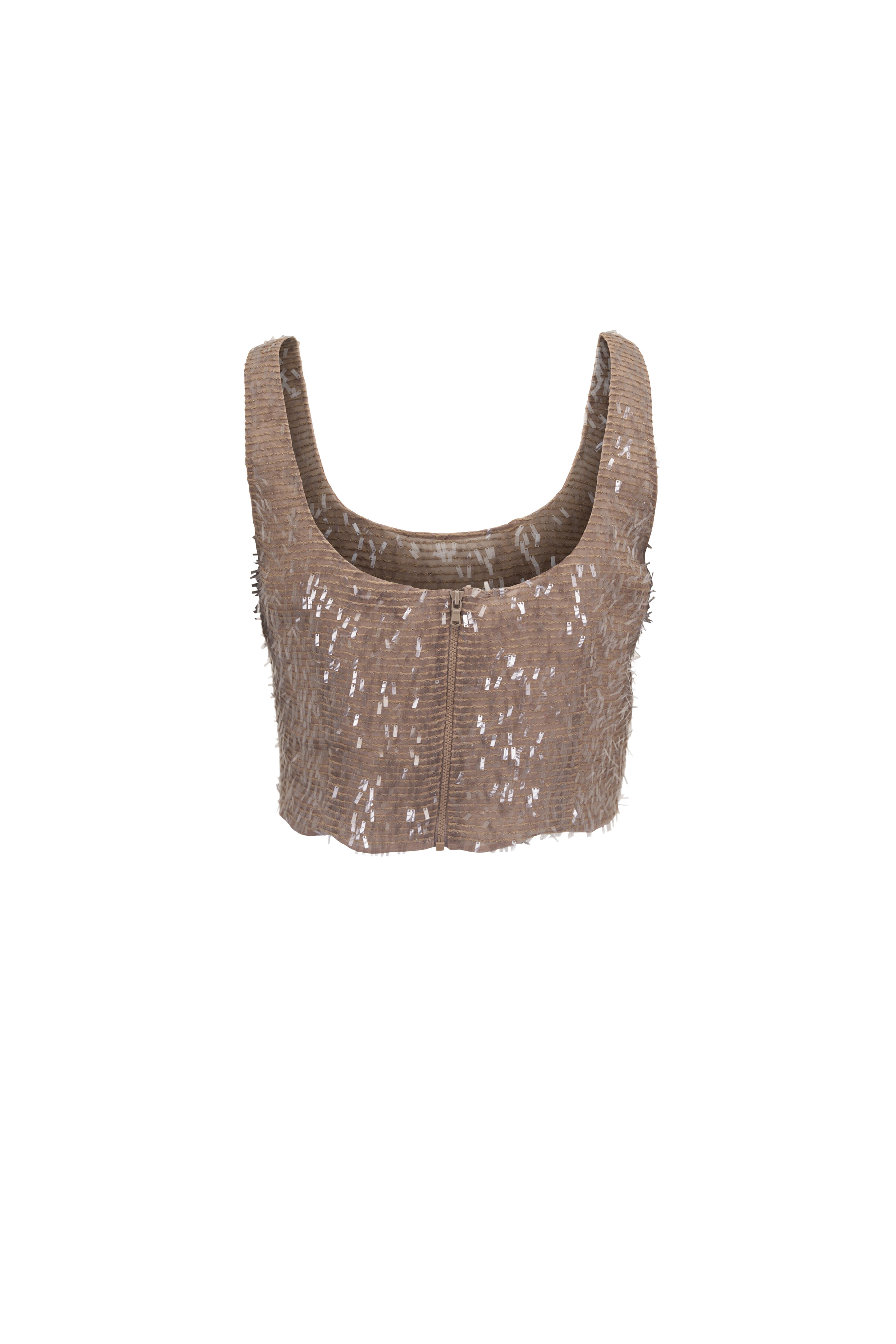 Brunello Cucinelli - Rope Dazzling Cascade Embroidered Crop Top