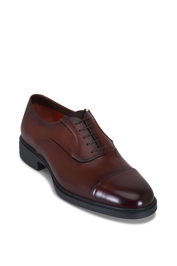 Santoni Easy On Brown Leather Dress Shoe