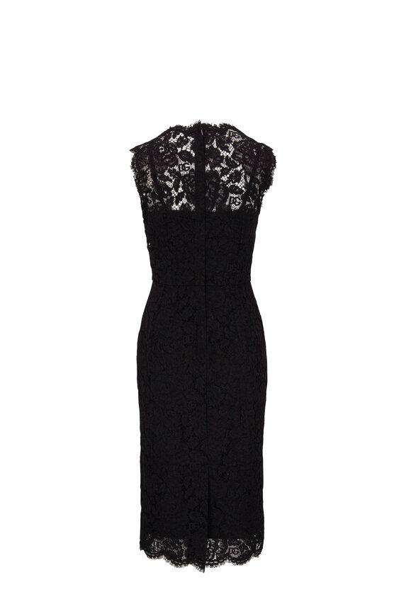 Dolce & Gabbana - Nero Black Lace Sleeveless Sheath Dress 