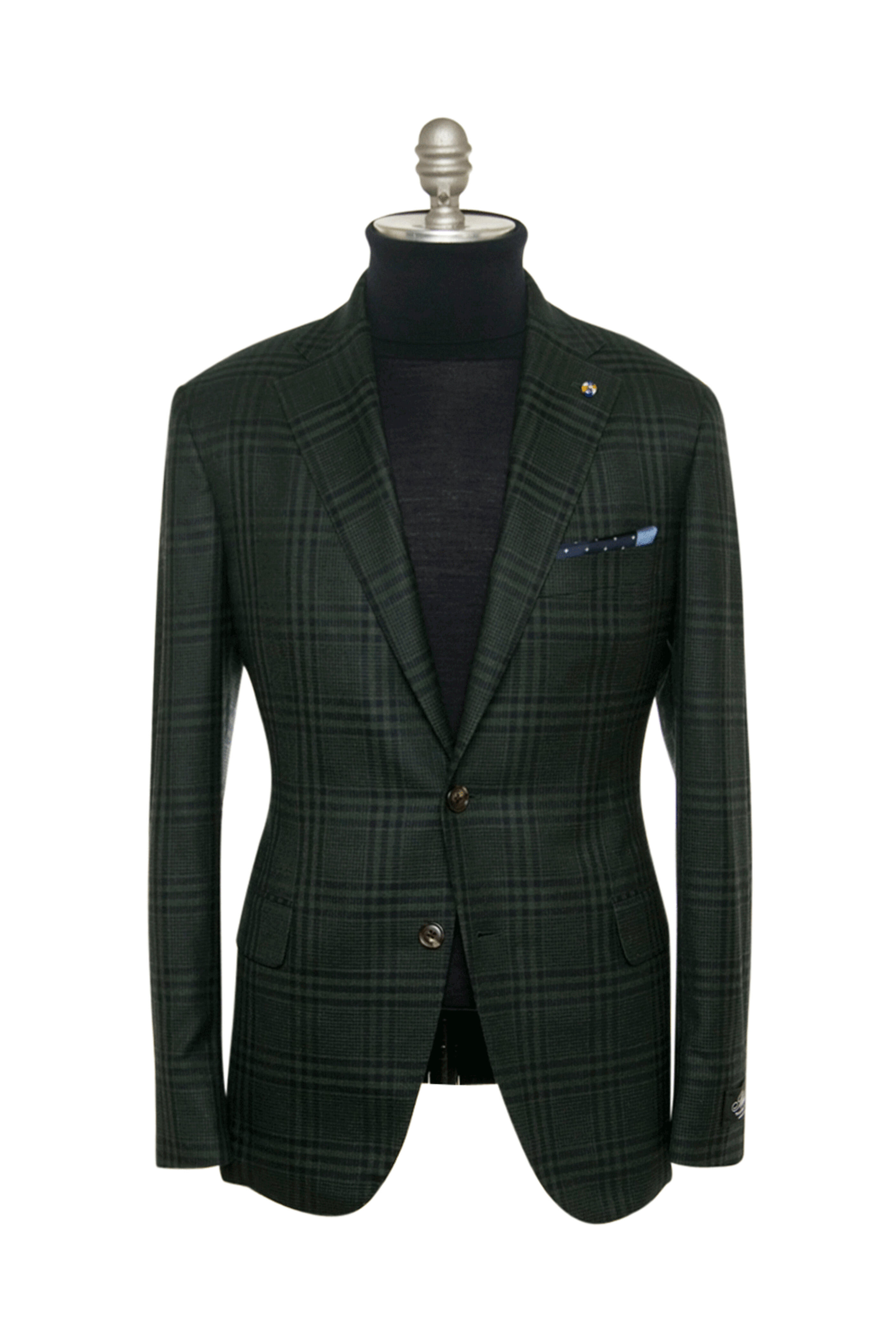 Belvest - Green and Navy Plaid Cashmere Sportcoat