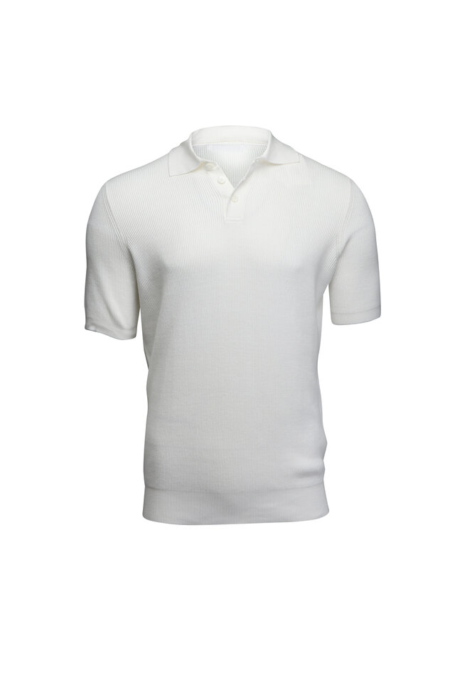 Tシャツ・カットソー BRUNELLO CUCINELLI CLASSIC POLO T-SHIRT (M0B133936 C6159) Brunello Cucinelli Classic Polo T-Shirt White – LOZURI®