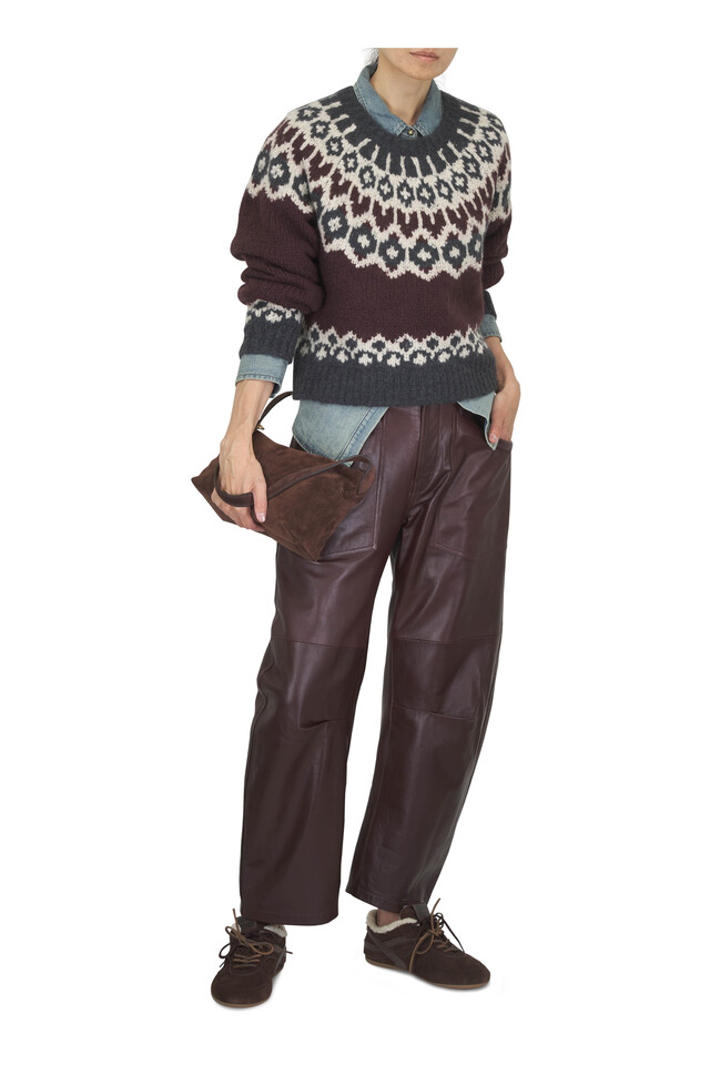 Designer outfit featuring Brown Moro Winter Gymnasium Sneaker, Spirit Brown Suede Shoulder Bag and 3 other pieces