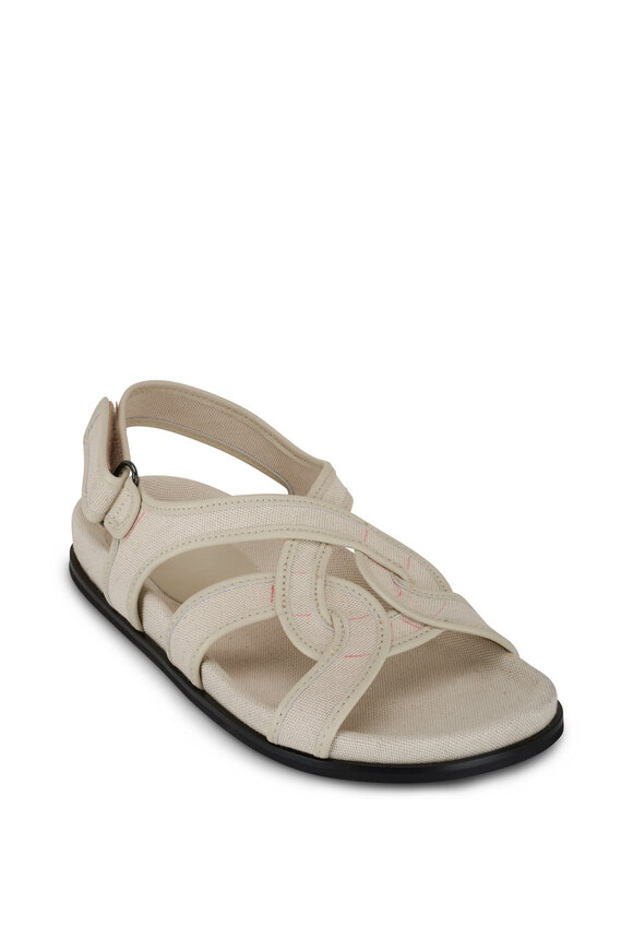 Totême - Beige Canvas Chunky Flat Sandal