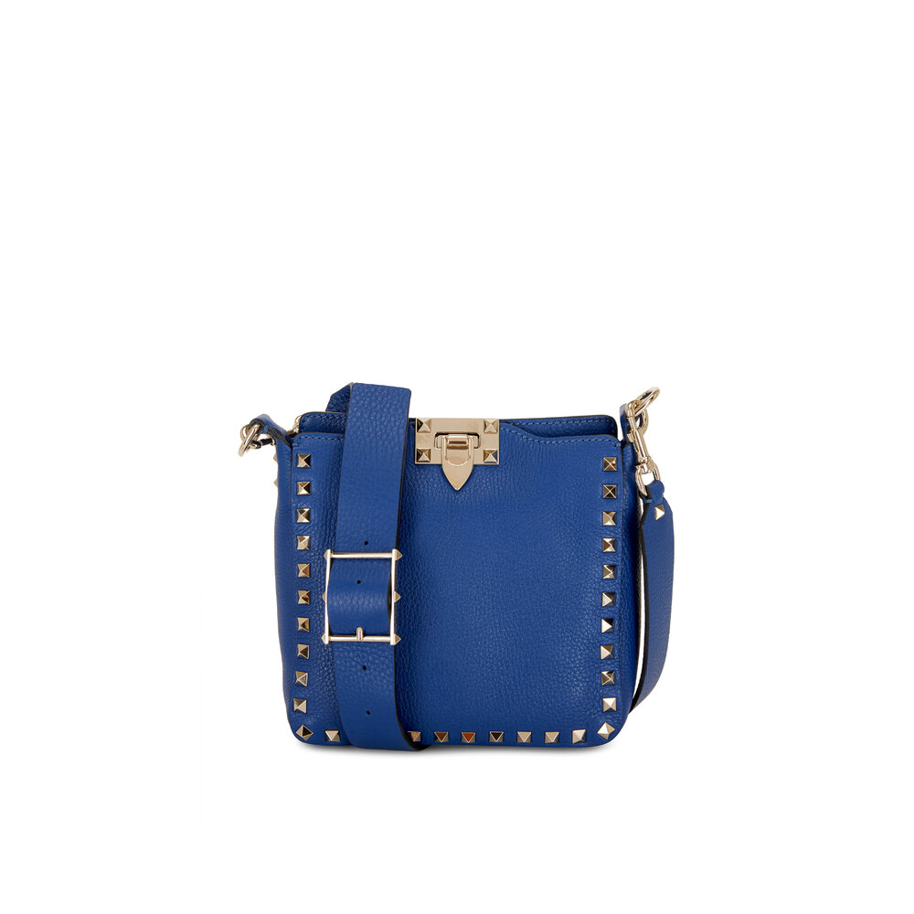 ショルダーバッグ・ポシェット Valentino Garavani Mini Rockstud Hobo Bag Mini Rockstud Hobo Bag In Grainy Calfskin for Woman in Black