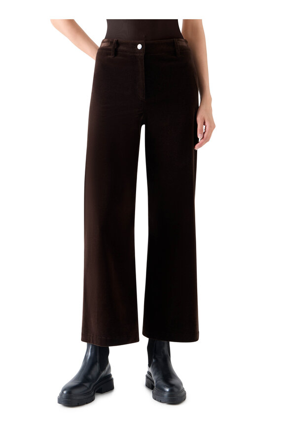 Akris Punto Caia Espresso High-Stretch Straight-Leg Crop Pant - view 2