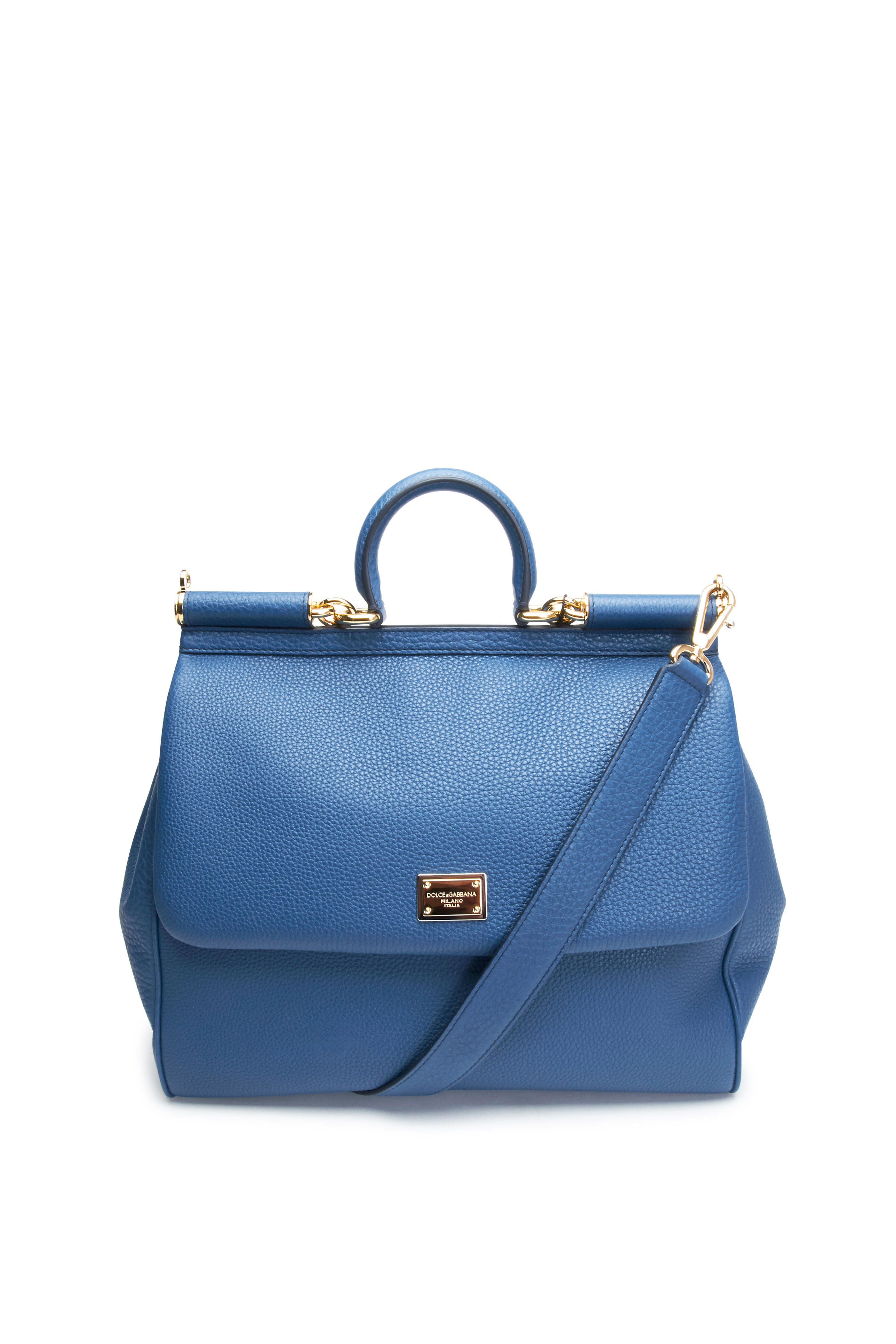 Dolce & Gabbana - Miss Sicily Royal Blue Leather Large Satchel