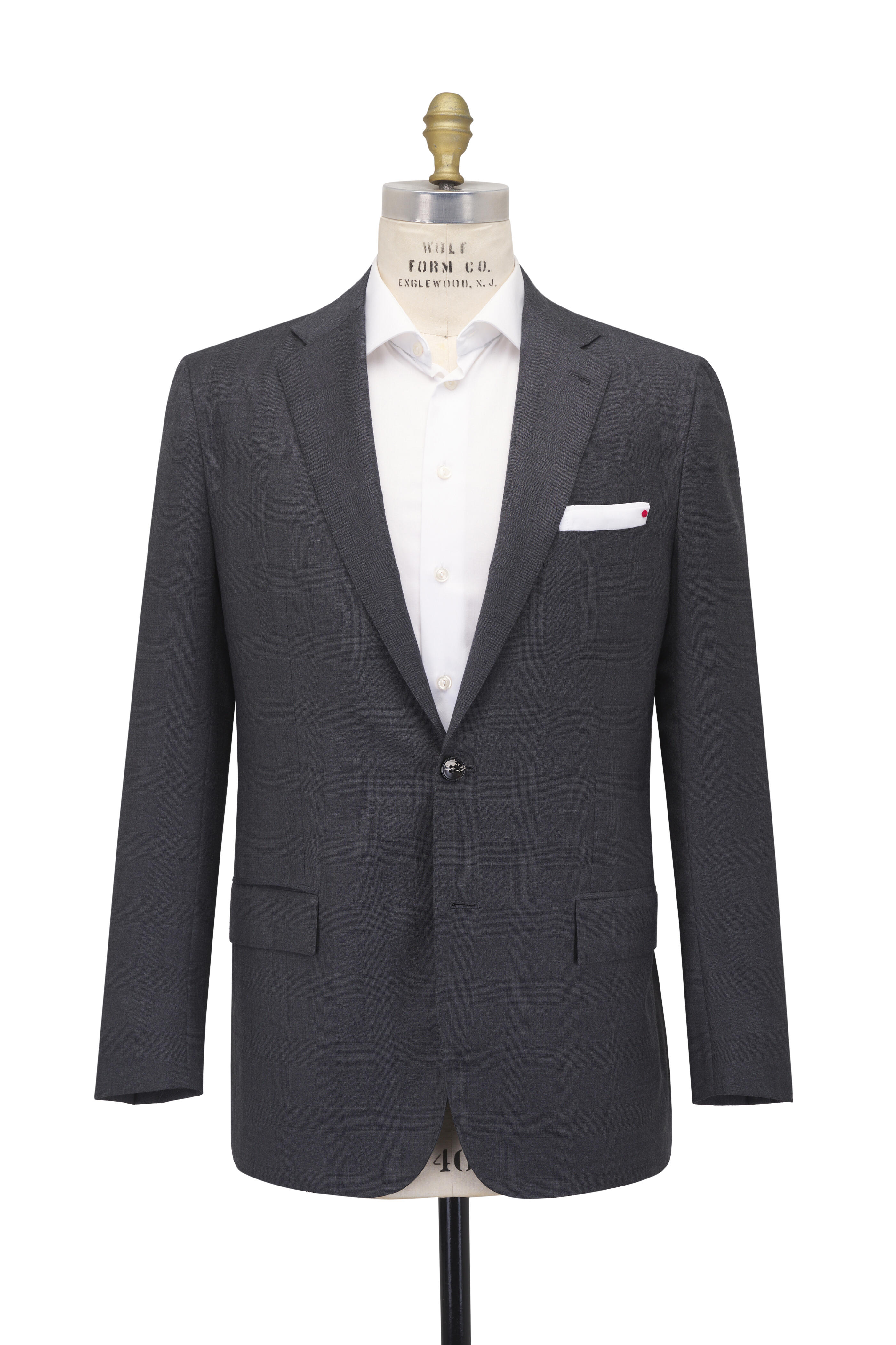 Kiton - Charcoal Gray Tonal Plaid Wool Suit