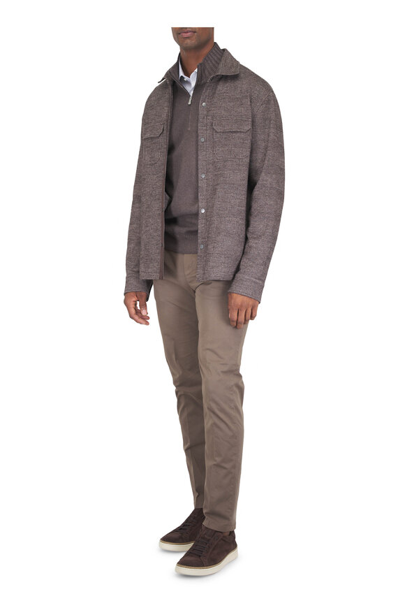 Gran Sasso Vintage Brown Quarter Zip Sweater - view 2
