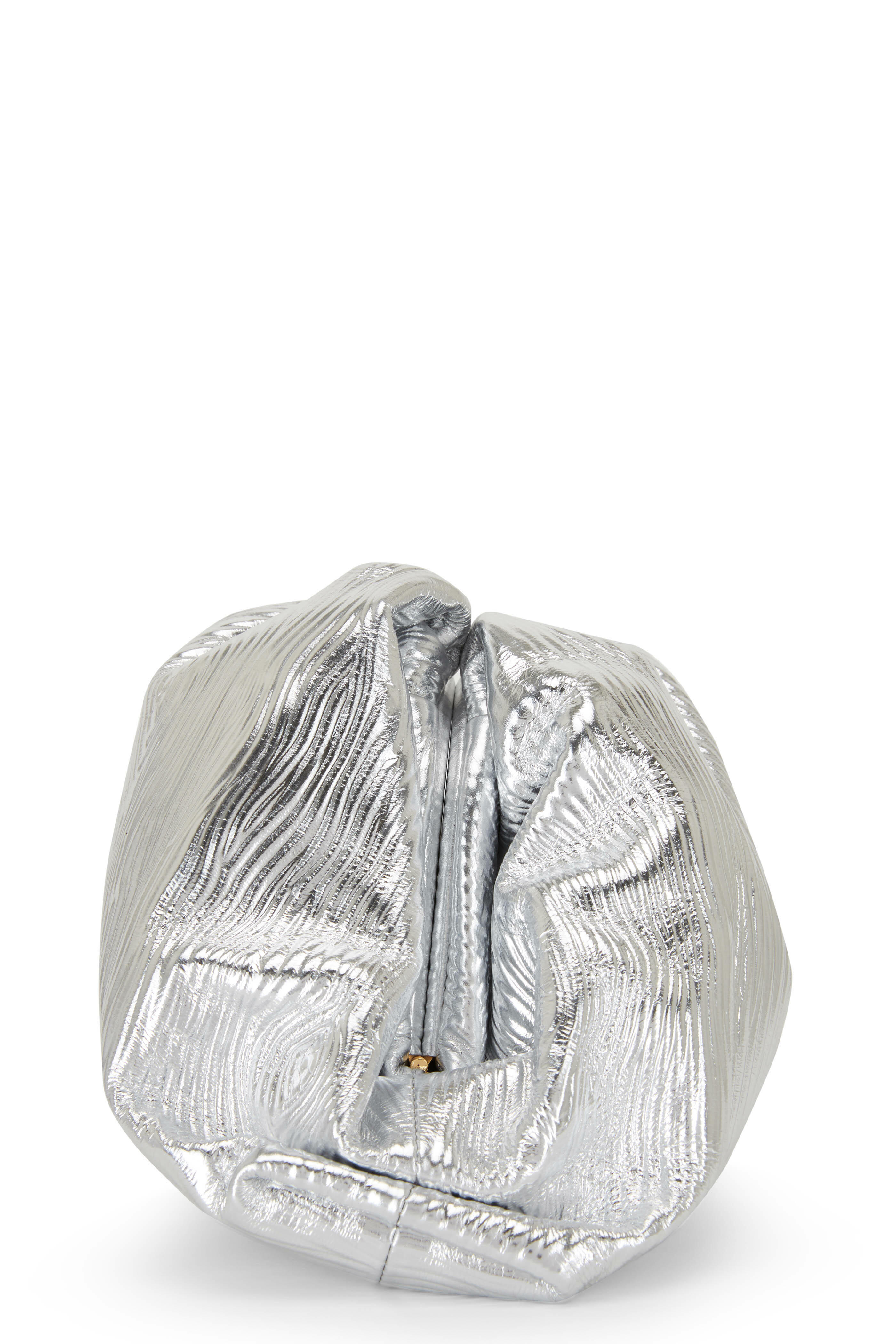Bottega Veneta Women's Woven Mini Knot Clutch - Silver in Metallic